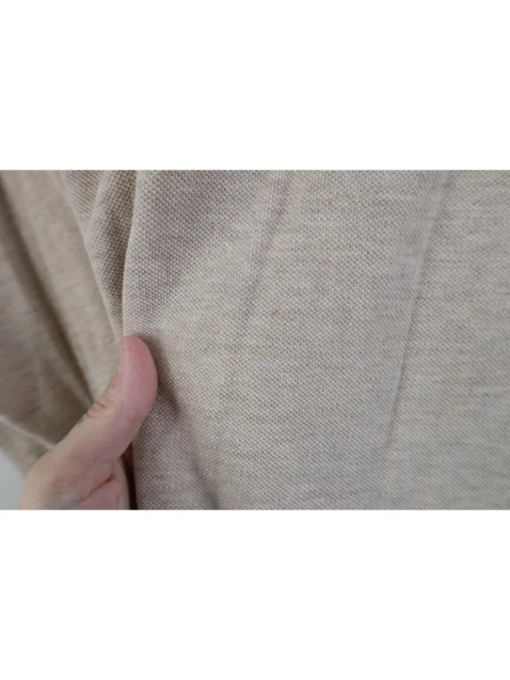 Vtg 90s Ralph Lauren Mens Large Pique Cotton Knit Golf Polo Shirt Oatmeal Brown